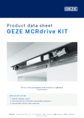 GEZE MCRdrive drive unit Product data sheet EN