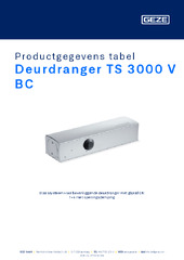 Deurdranger TS 3000 V BC Productgegevens tabel NL