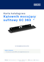 Kątownik mocujący sufitowy GC 363  * Karta katalogowa PL
