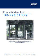 TSA 325 NT RC2  * Produktdatenblatt DE