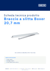 Braccio a slitta Boxer 20,7 mm Scheda tecnica prodotto IT