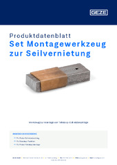 Set Montagewerkzeug zur Seilvernietung Produktdatenblatt DE