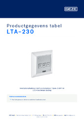 LTA-230 Productgegevens tabel NL