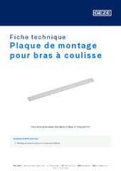 Plaque de montage pour bras à coulisse Fiche technique FR
