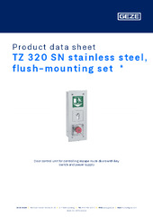 TZ 320 SN stainless steel, flush-mounting set  * Product data sheet EN