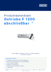 Getriebe F 1200 abschließbar  * Produktdatenblatt DE