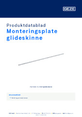 Monteringsplate glideskinne Produktdatablad NB