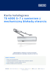 TS 4000 5-7 z ramieniem z mechaniczną blokadą otwarcia Karta katalogowa PL