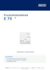 E 70  * Produktdatablad NB