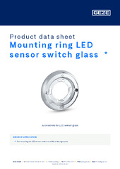 Mounting ring LED sensor switch glass  * Product data sheet EN