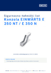 Konzola EINWÄRTS E 250 NT / E 350 N Sigurnosno-tehnički list HR
