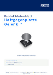 Haftgegenplatte Gelenk  * Produktdatenblatt DE