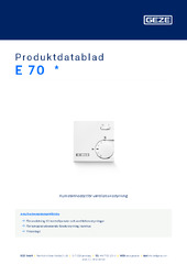 E 70  * Produktdatablad SV
