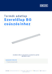 Szerelőlap BG csúszósínhez Termék adatlap HU
