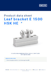 Leaf bracket E 1500 HSK HE  * Product data sheet EN
