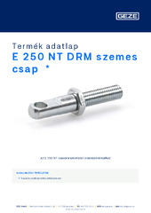 E 250 NT DRM szemes csap  * Termék adatlap HU