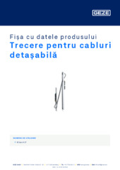 Trecere pentru cabluri detașabilă Fișa cu datele produsului RO