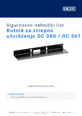 Kutnik za stropno učvršćenje GC 365 / GC 341 Sigurnosno-tehnički list HR