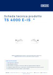 TS 4000 E-IS  * Scheda tecnica prodotto IT