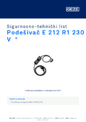 Podešivač E 212 R1 230 V  * Sigurnosno-tehnički list HR