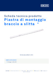 Piastra di montaggio braccio a slitta  * Scheda tecnica prodotto IT