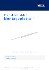 Montageplatta  * Produktdatablad SV