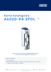 A4020-PA 2POL  * Karta katalogowa PL