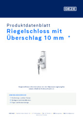 Riegelschloss mit Überschlag 10 mm  * Produktdatenblatt DE