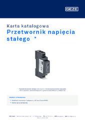 Przetwornik napięcia stałego  * Karta katalogowa PL