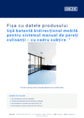 Ușă batantă bidirecțional mobilă pentru sistemul manual de pereți culisanți - cu cadru subțire  * Fișa cu datele produsului RO