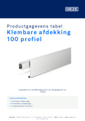 Klembare afdekking 100 profiel Productgegevens tabel NL