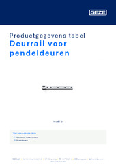 Deurrail voor pendeldeuren Productgegevens tabel NL