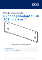Rundbogenadapter GC 302, bis 4 m  * Produktdatenblatt DE