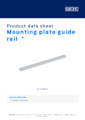 Mounting plate guide rail  * Product data sheet EN