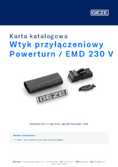 Wtyk przyłączeniowy Powerturn / EMD 230 V Karta katalogowa PL