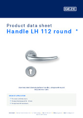 Handle LH 112 round  * Product data sheet EN