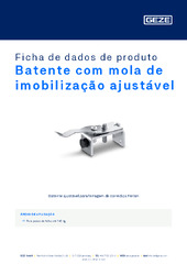 Batente com mola de imobilização ajustável Ficha de dados de produto PT