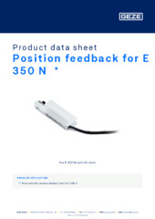 Position feedback for E 350 N  * Product data sheet EN