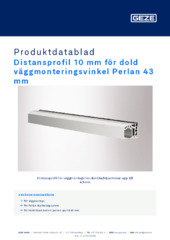 Distansprofil 10 mm för dold väggmonteringsvinkel Perlan 43 mm Produktdatablad SV