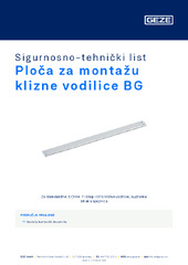 Ploča za montažu klizne vodilice BG Sigurnosno-tehnički list HR