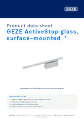 GEZE ActiveStop glass, surface-mounted  * Product data sheet EN