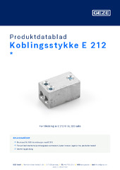Koblingsstykke E 212  * Produktdatablad NB