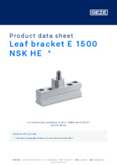 Leaf bracket E 1500 NSK HE  * Product data sheet EN