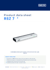 RSZ 7  * Product data sheet EN