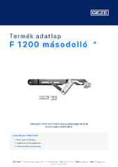 F 1200 másodolló  * Termék adatlap HU