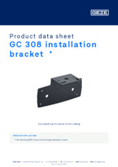 GC 308 installation bracket  * Product data sheet EN