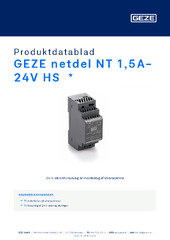 GEZE netdel NT 1,5A-24V HS  * Produktdatablad DA