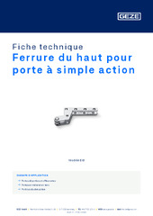 Ferrure du haut pour porte à simple action Fiche technique FR