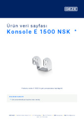 Konsole E 1500 NSK  * Ürün veri sayfası TR