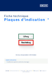 Plaques d'indication  * Fiche technique FR